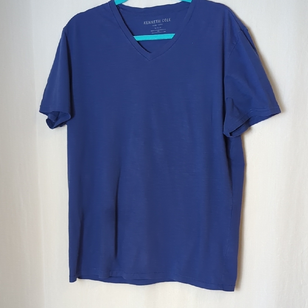 Two Kenneth Cole Classic V Neck Tee Shirt  Blue And Gray XL - Picture 2 of 8